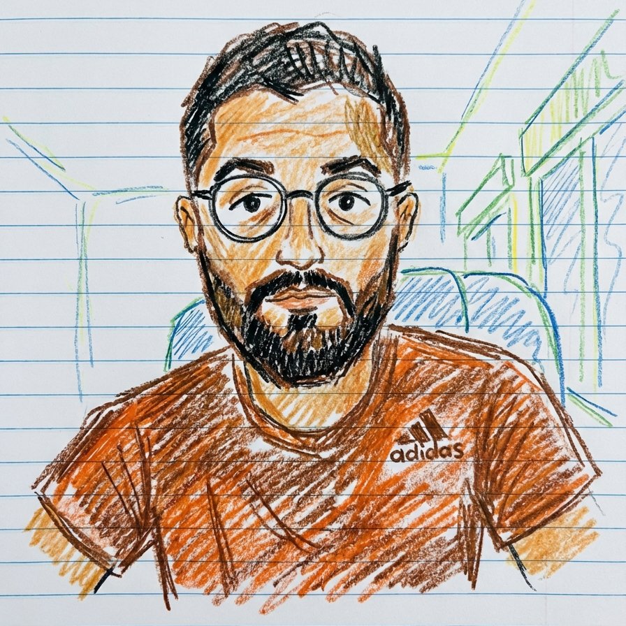 Crayon Kid Drawing — Transform Any Photo into a Childlike Portrait on Lined Paper example 2