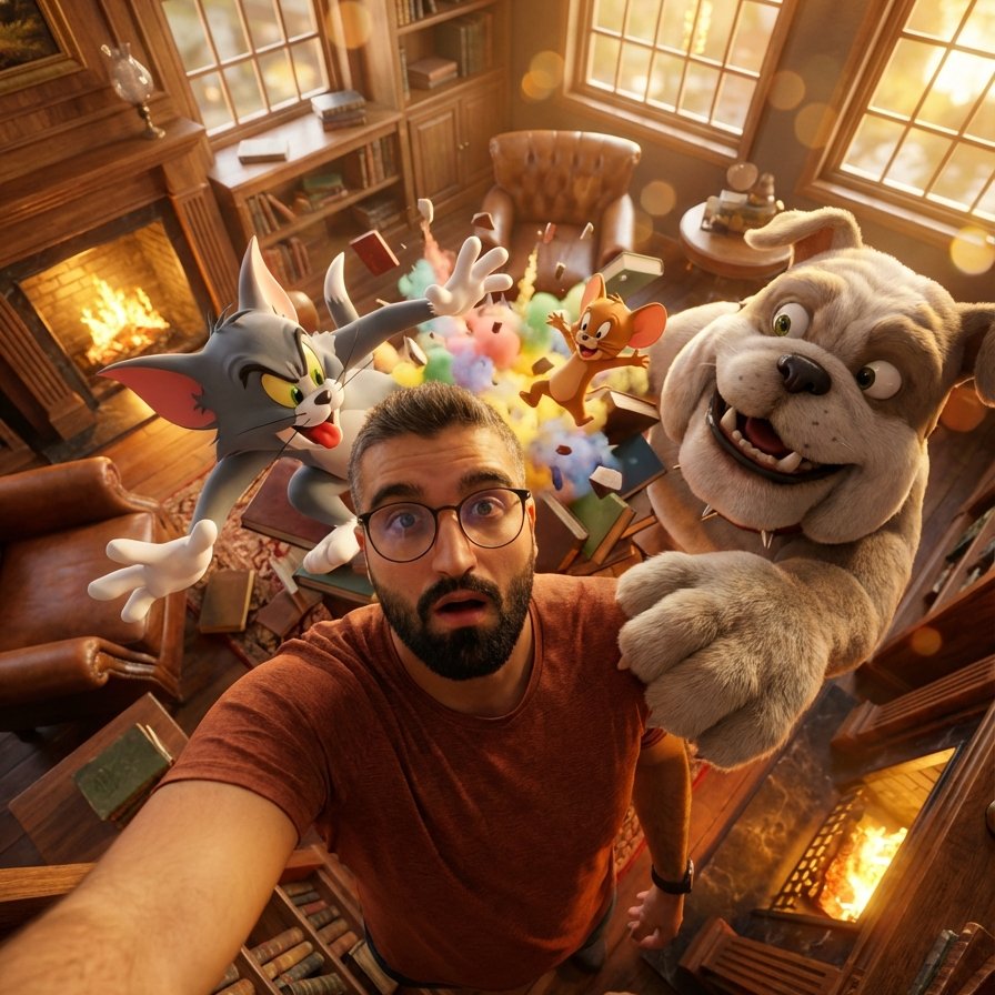 Selfie with Tom & Jerry — 3D Octane Render Chaos Group Photo example 3
