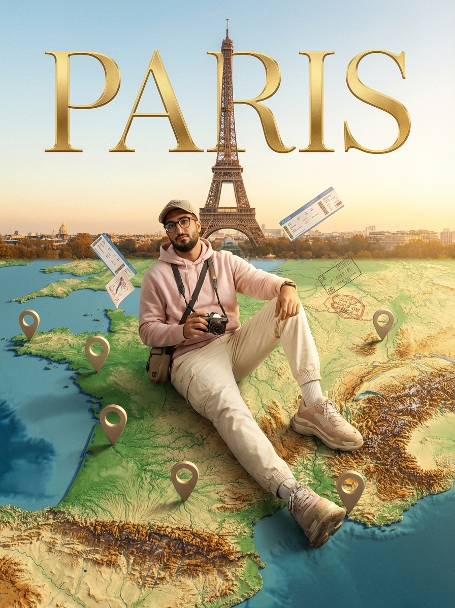 Vogue Travel Editorial — 3D Relief Map example 1