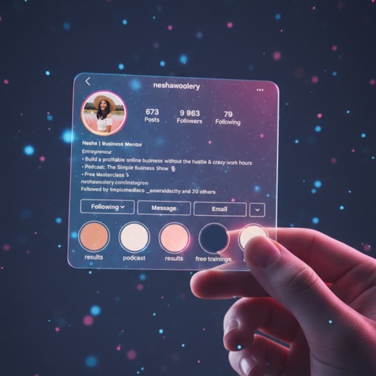 Holographic Instagram Card Close-Up example 1