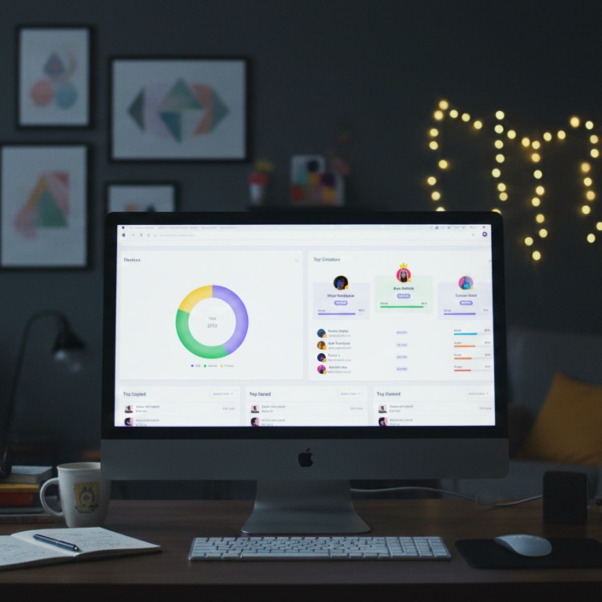 Clean Website Screenshot on Desk Display example 2
