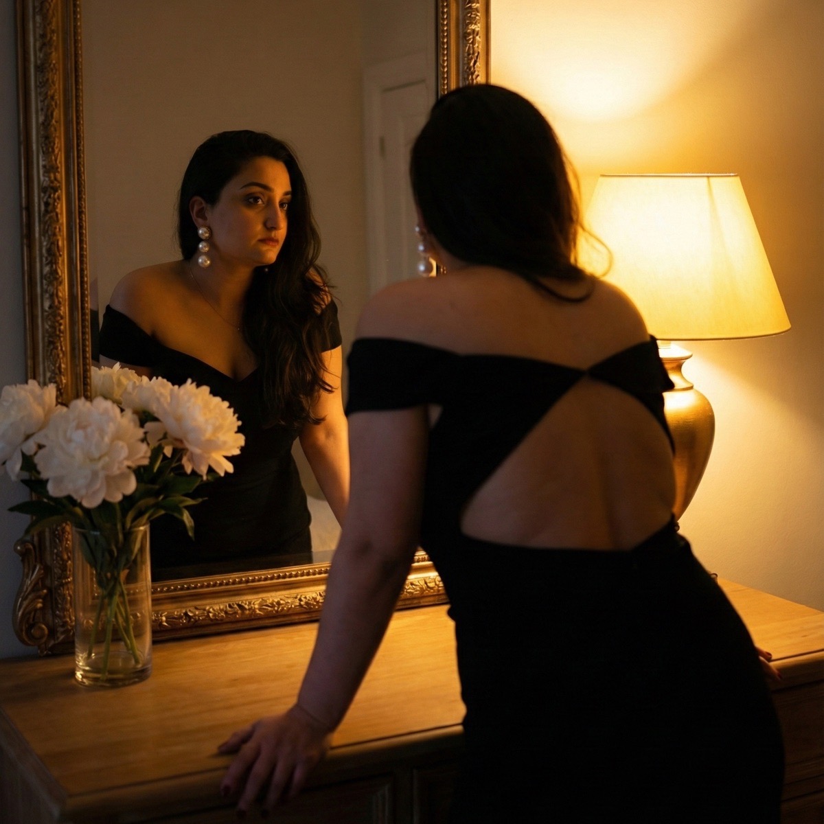 Cinematic Mirror Portrait Prompt example 2