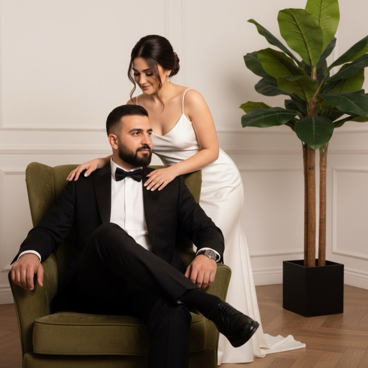 Gemini AI Warm Evening Couple Portrait example 1