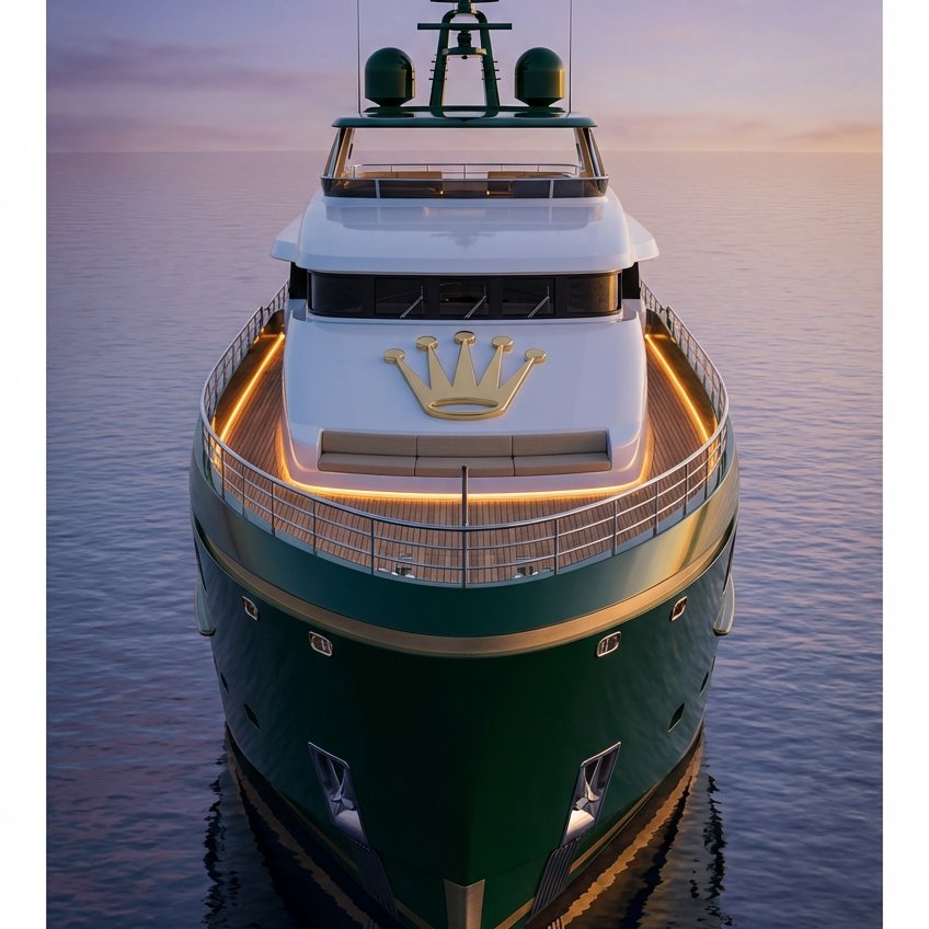Luxury Mega Yacht — Brand-Inspired 3D Cinematic Render example 3