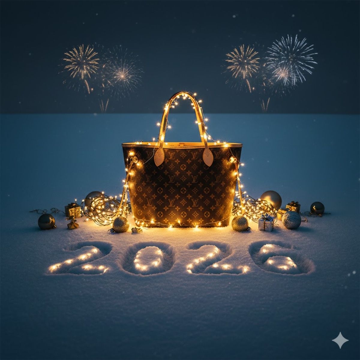 New Year Spotlight, 2026 Snow Scene example 1