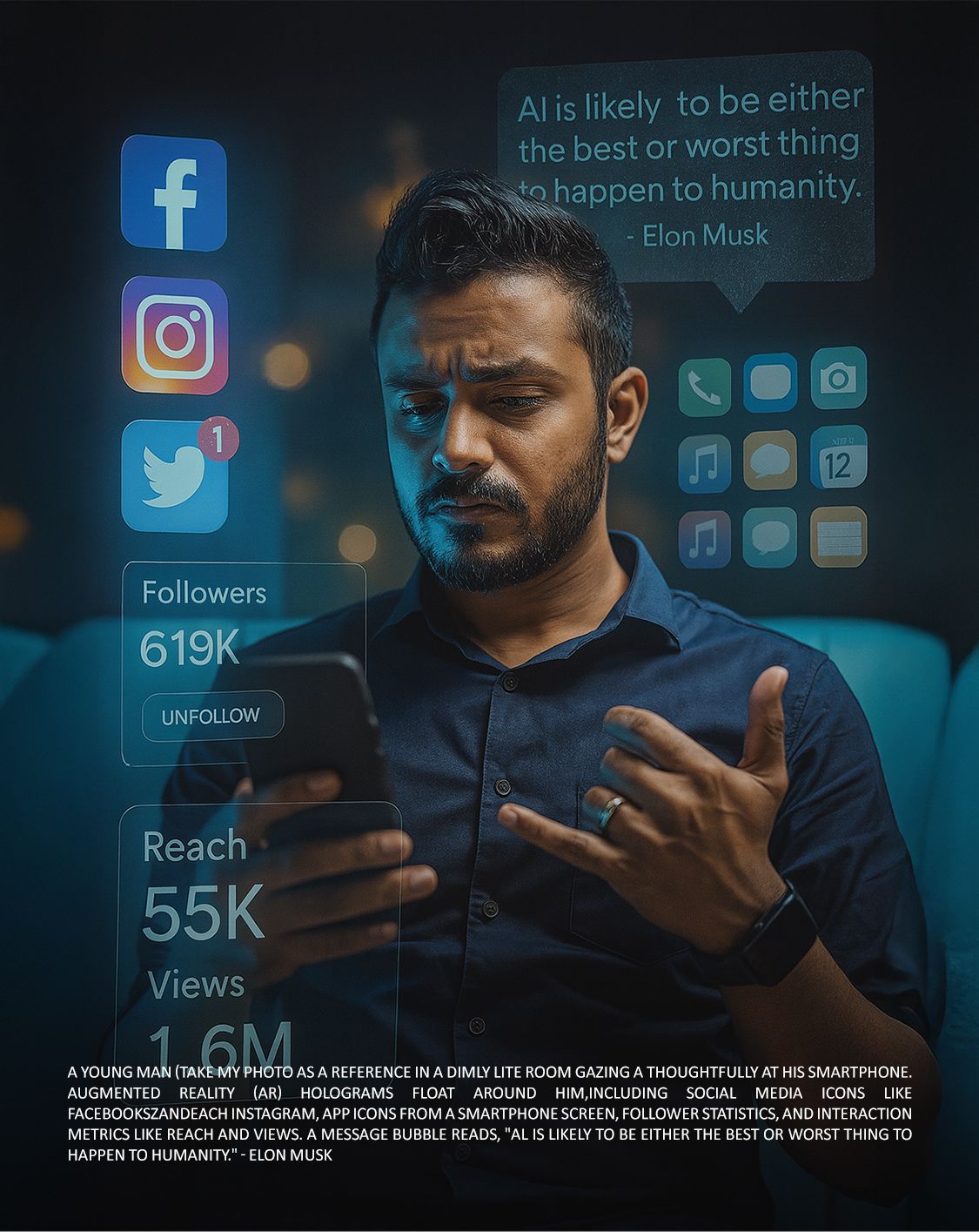 AR Hologram Social Media Portrait example 1