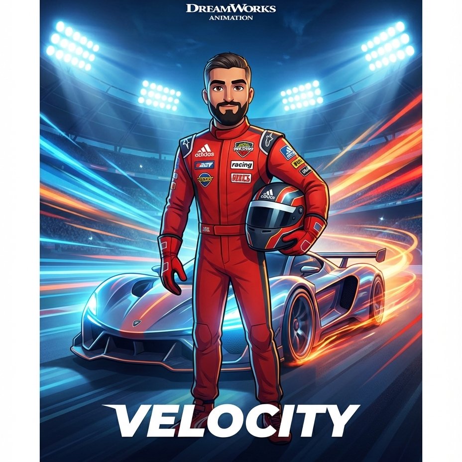 DreamWorks Racing Champion Animation from Your Selfie example 3