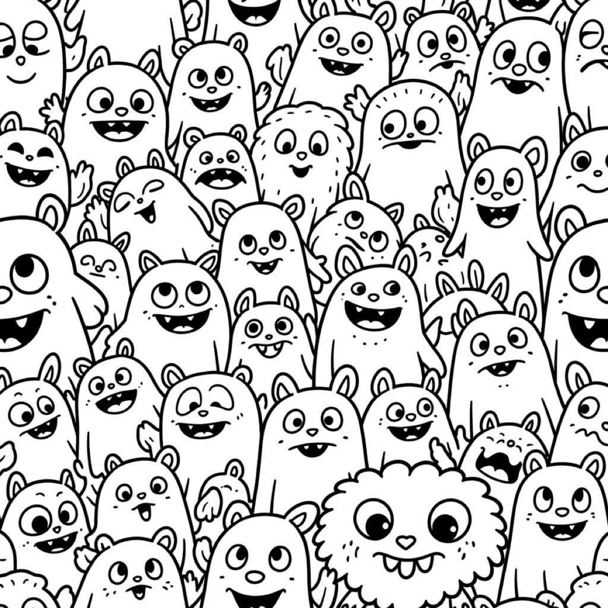 B&W doodle pattern example 1