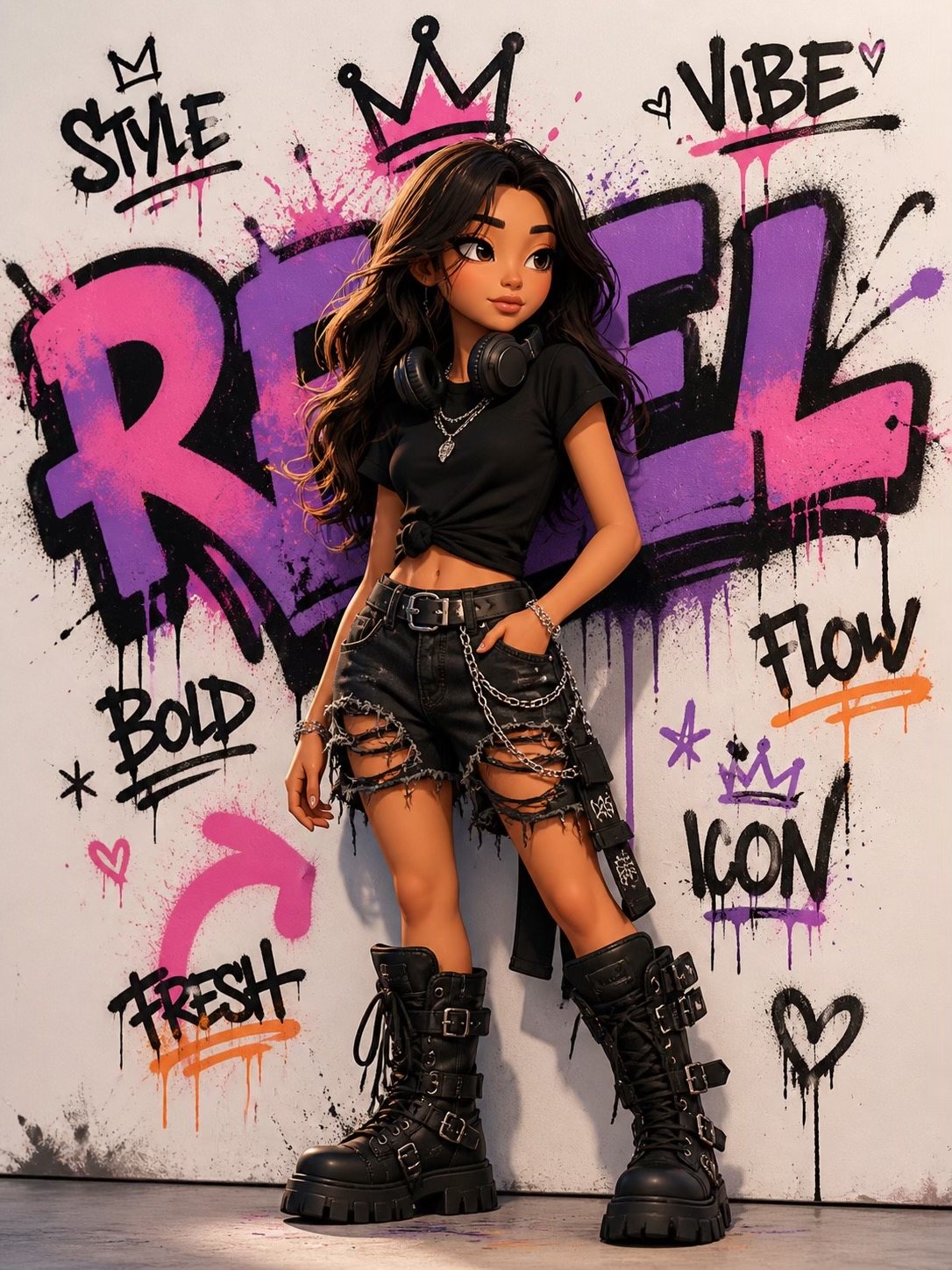 Urban Graffiti 3D Character — Streetwear Toy example 3