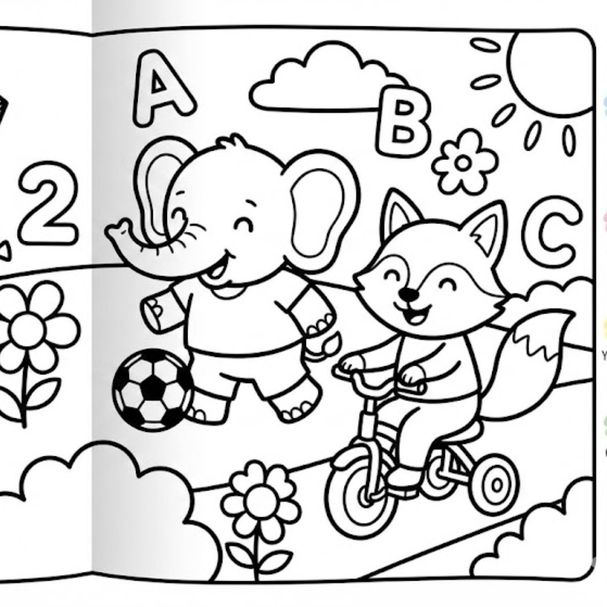 Prompt for: create beautiful, engaging coloring pages for kids example 2