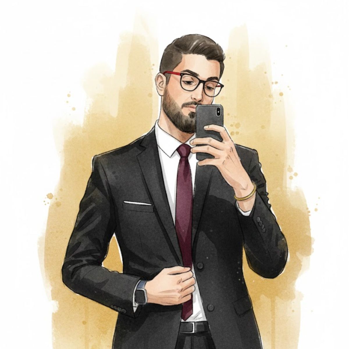 Convert any image to watercolor Fashion Model Illustration example 2