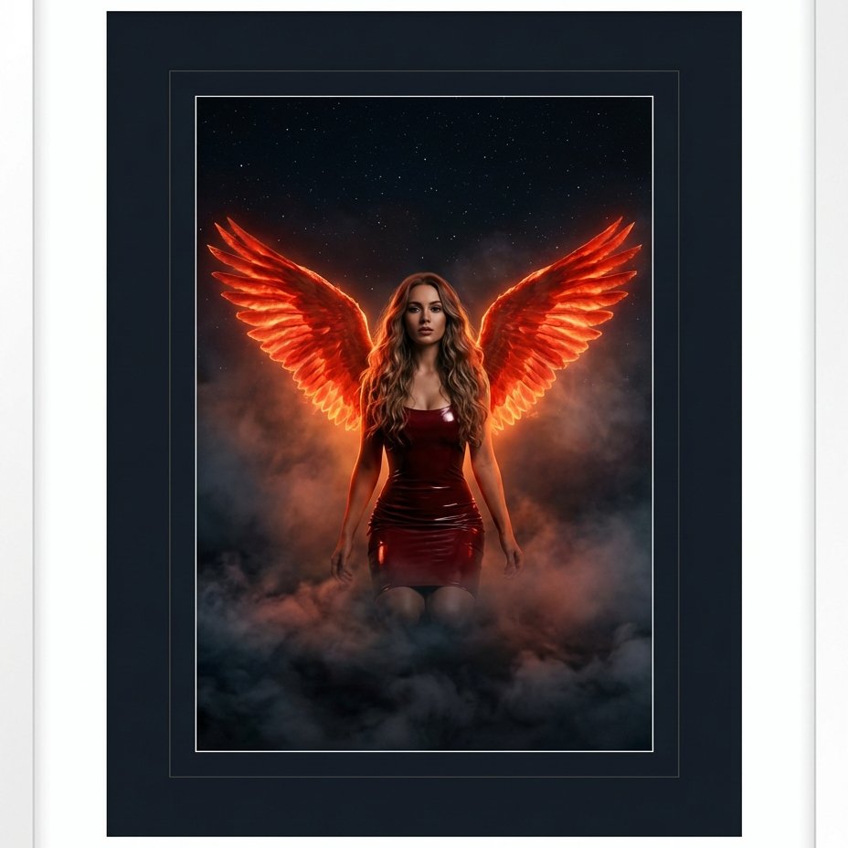 Red Fiery Wings — Ethereal 8K Portrait with Your Face as Reference example 3