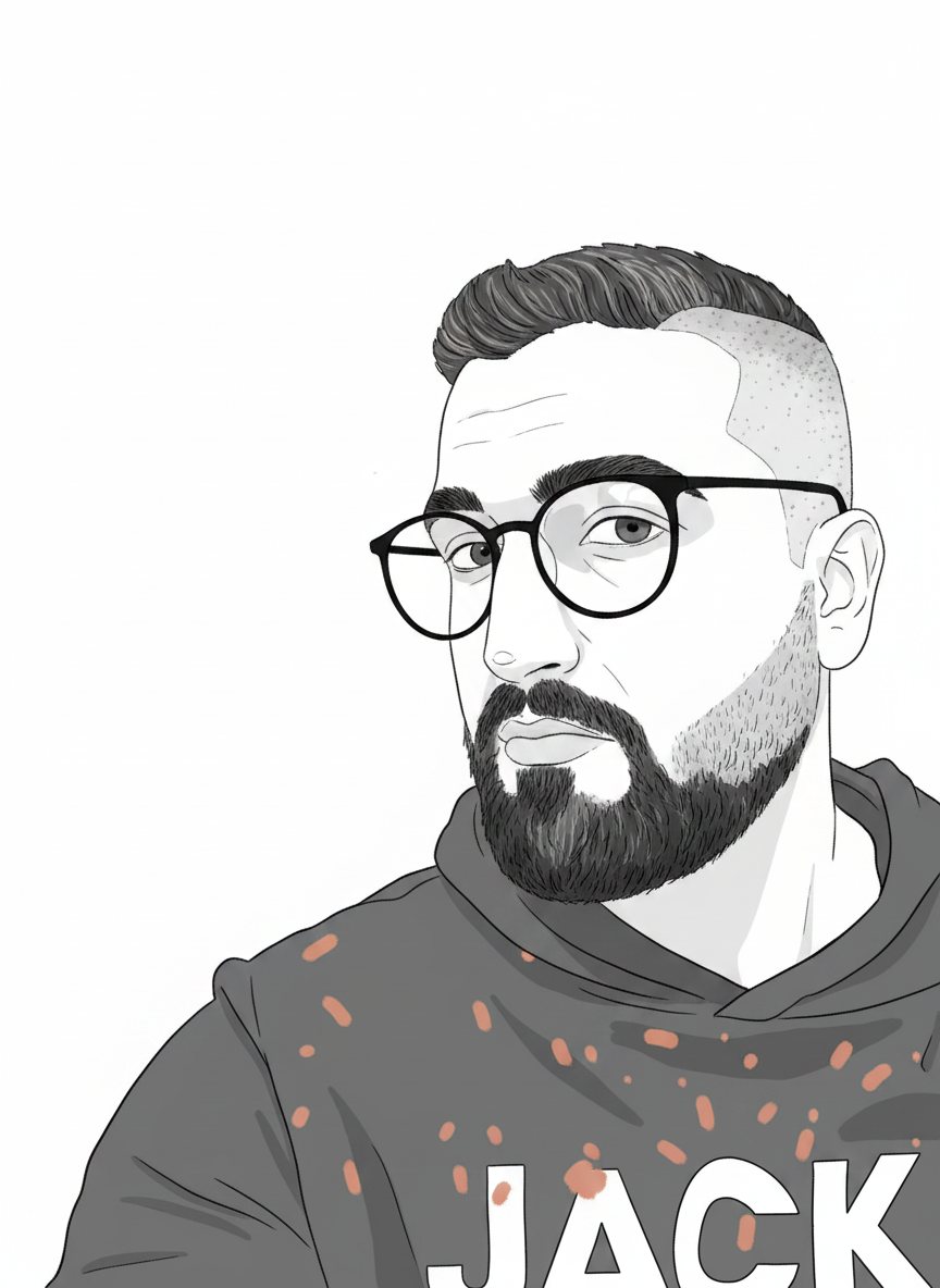 Notion-Style Minimalist Line Portrait example 1