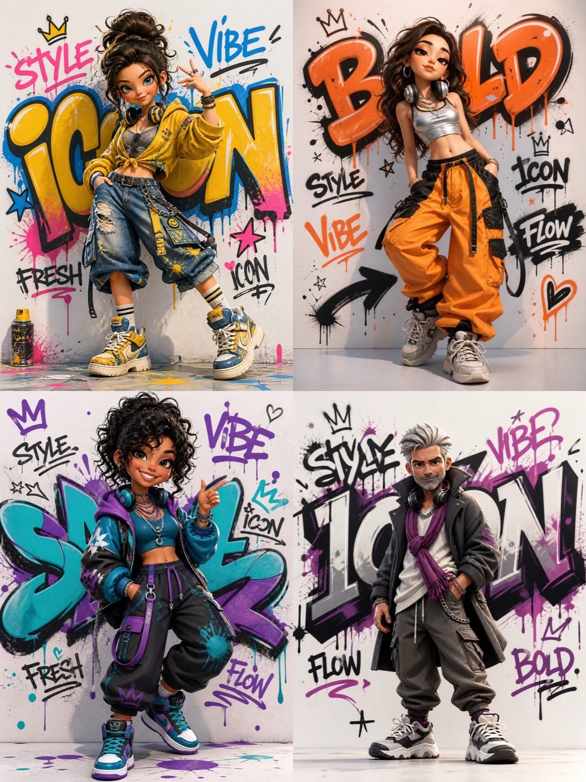 Urban Graffiti 3D Character — Streetwear Toy example 5