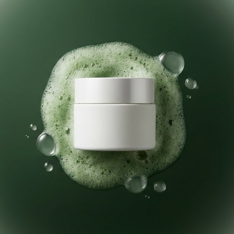 EcoLuxe Studio — Organic Foam Pool Product Photography on Dark Green example 2