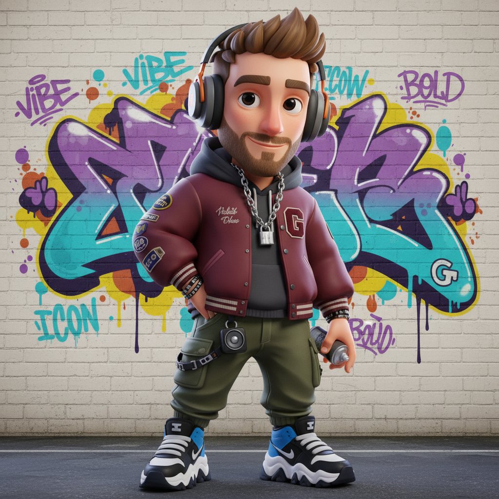 Urban Graffiti 3D Character — Streetwear Toy example 1