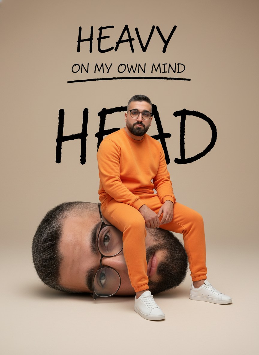 Heavy On My Own Head — Surreal Streetwear Portrait example 1
