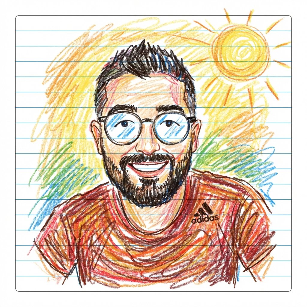 Childlike Nostalgia — Turn Any Photo into a Crayon Drawing Memory example 1