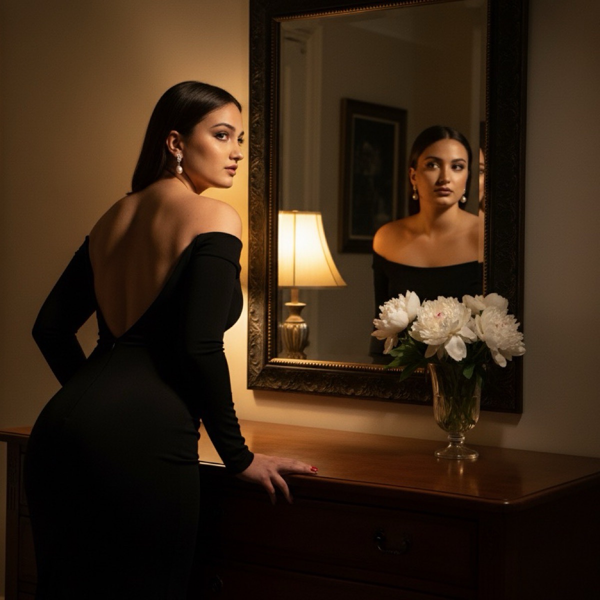 Gemini AI Elegant Mirror Portrait example 1