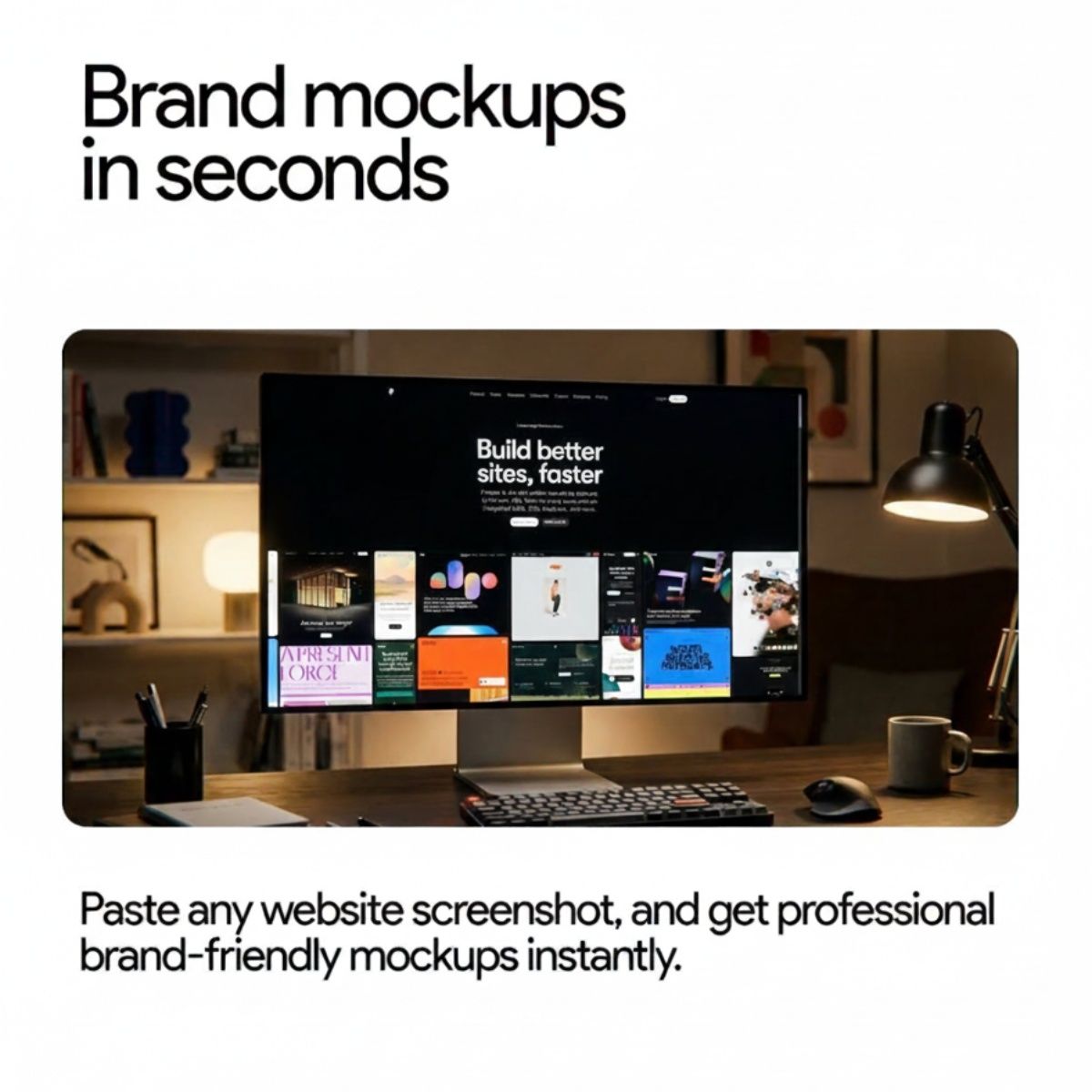 Clean Website Screenshot on Desk Display example 1