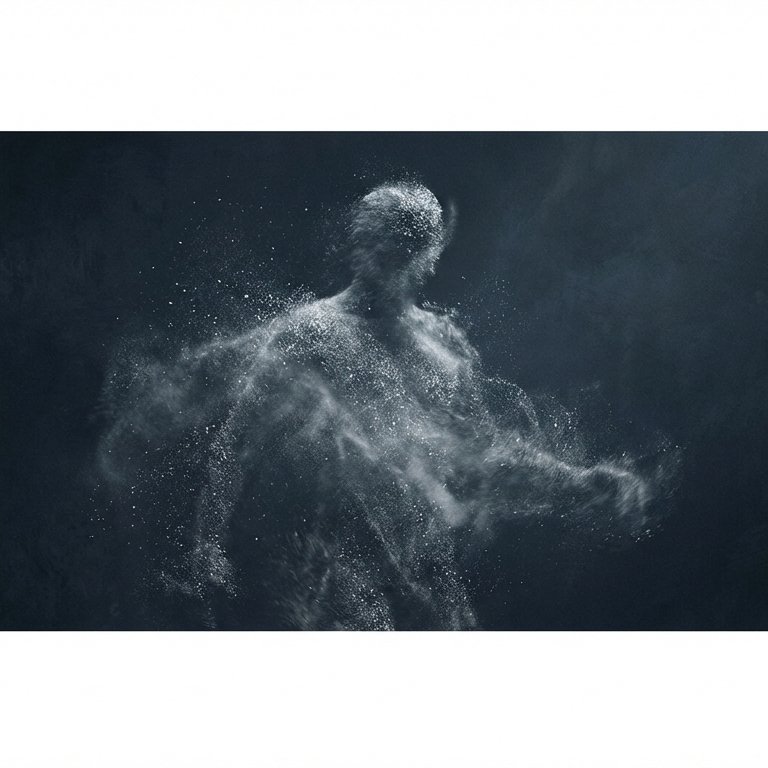 Last Life — Cinematic Dust Portrait, Dreamlike Moody Abstract Art example 5