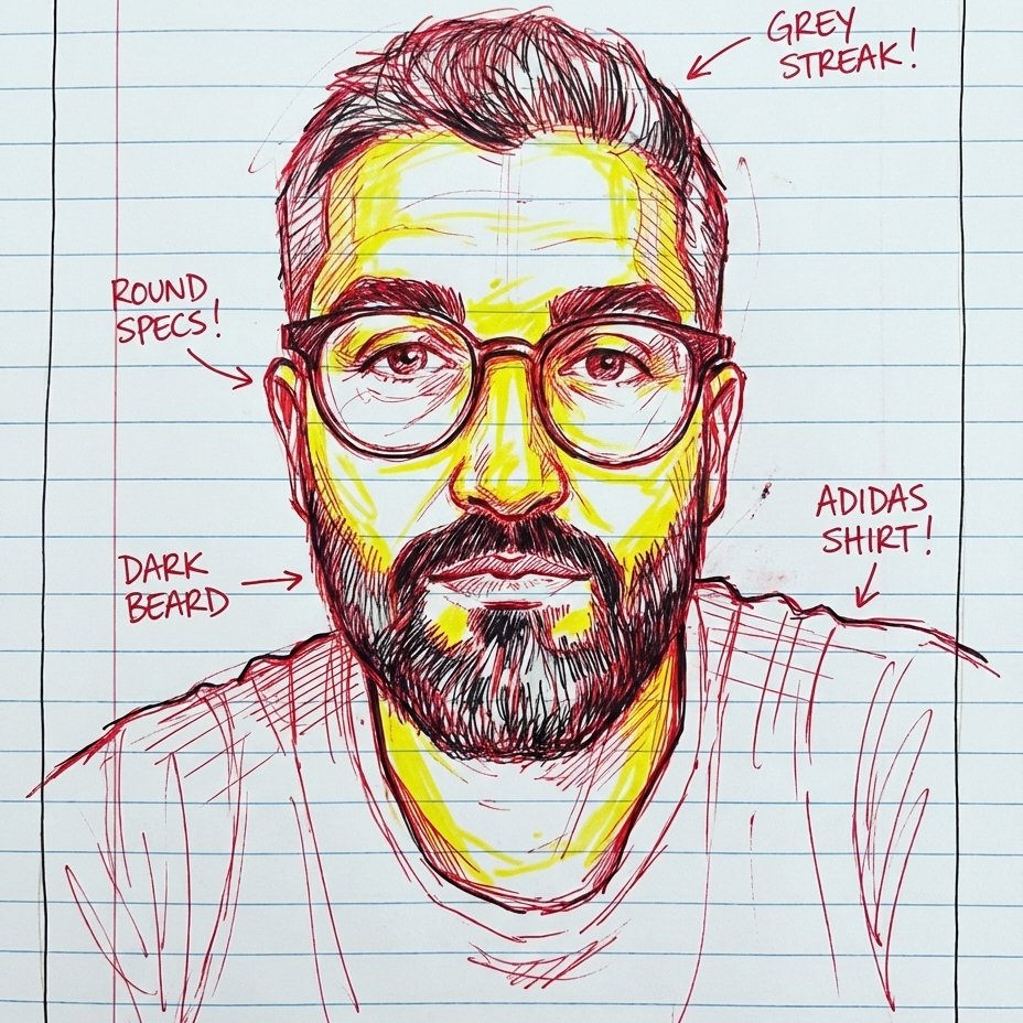 Red Pen Portrait Illustration from Your Photo example 2