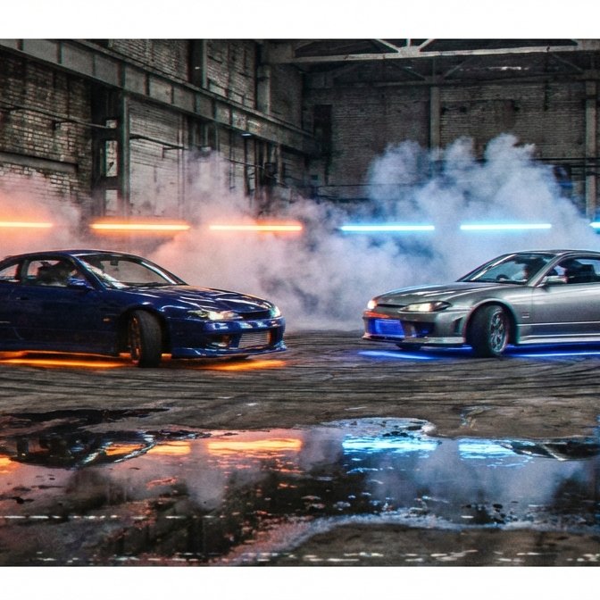 NFS Underground Drift Battle — VHS Fisheye Video Prompt for VEO3 example 3