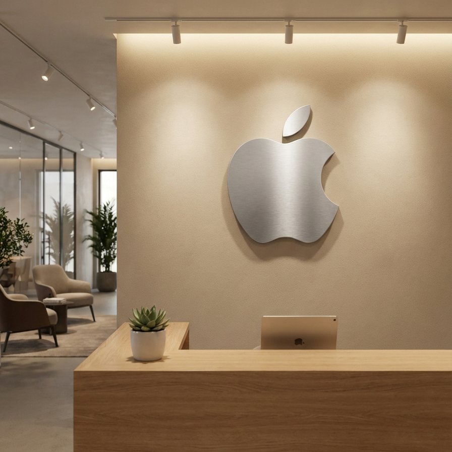 3D Office Lobby Logo Wall Mockup example 2