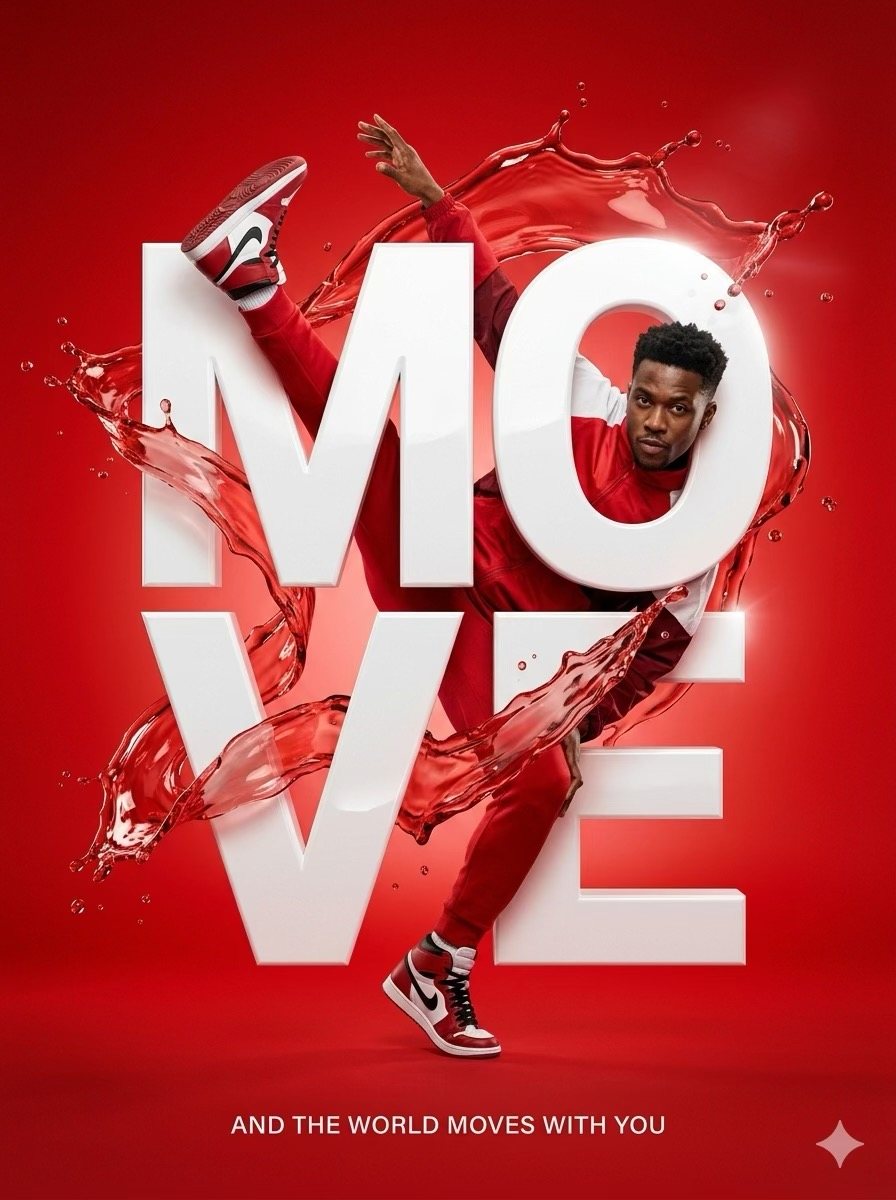 Bold Word × Body — Fashion Sports Poster example 3