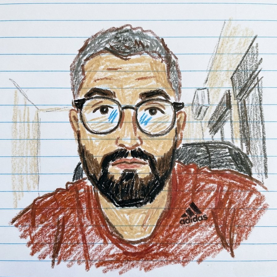 Crayon Kid Drawing — Transform Any Photo into a Childlike Portrait on Lined Paper example 3