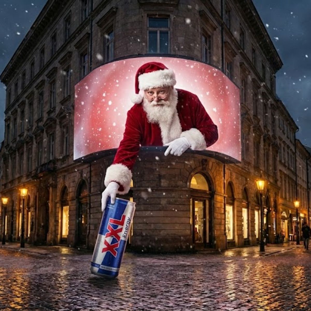 Santa Steps Out of the Screen advertising your product example 4