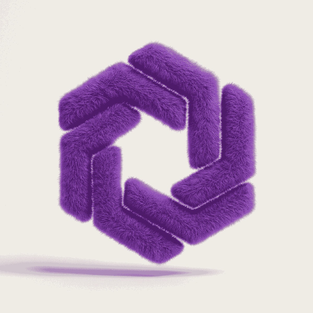 Furry 3D Plush Logo Render example 2