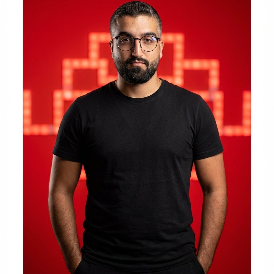 Vibrant Red Studio Portrait from Your Selfie example 3