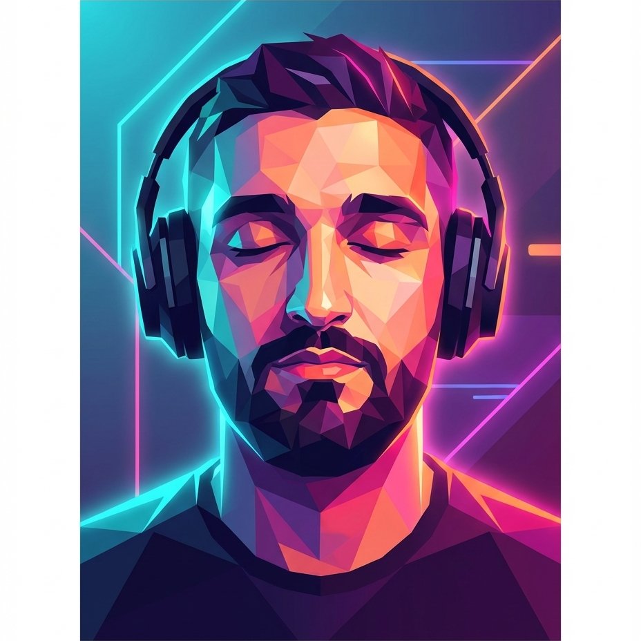 Neon Low-Poly Synthwave Portrait from Your Photo example 2