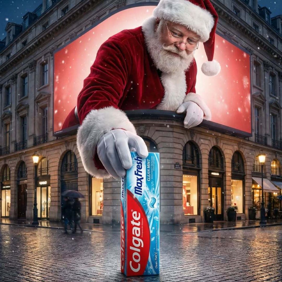 Santa Steps Out of the Screen advertising your product example 1