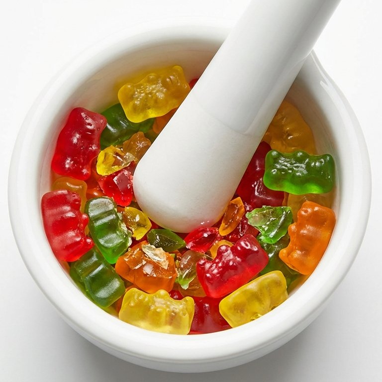 ASMR Candy Crush — Satisfying Mortar & Pestle Video Prompt for VEO3 example 2