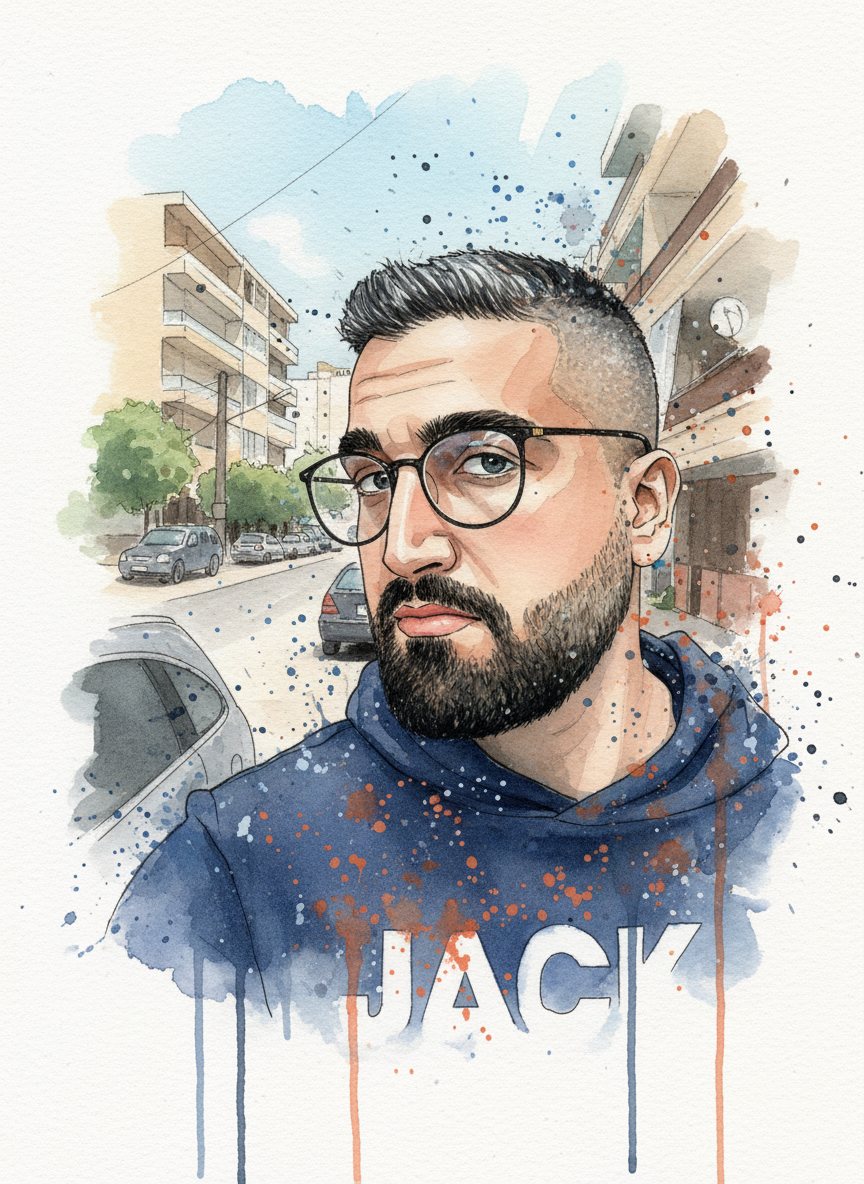 Watercolor Editorial Portrait example 1