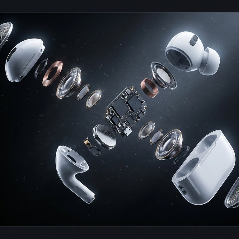 Cinematic AirPods Disassembly — Ultra-Realistic Tech Explosion Art example 5