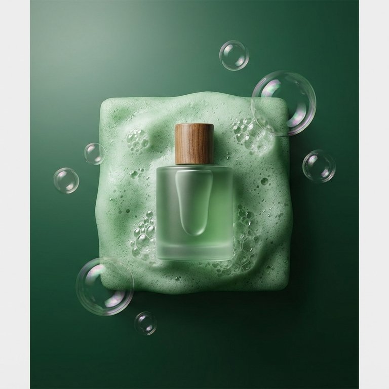 EcoLuxe Studio — Organic Foam Pool Product Photography on Dark Green example 3
