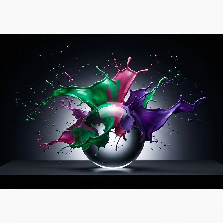 Apple Commercial Style — Colorful Paint Explosion Art example 5