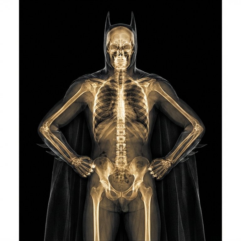 X-Ray Character Portrait — Glowing Skeleton Hyperrealistic Art on Black example 3