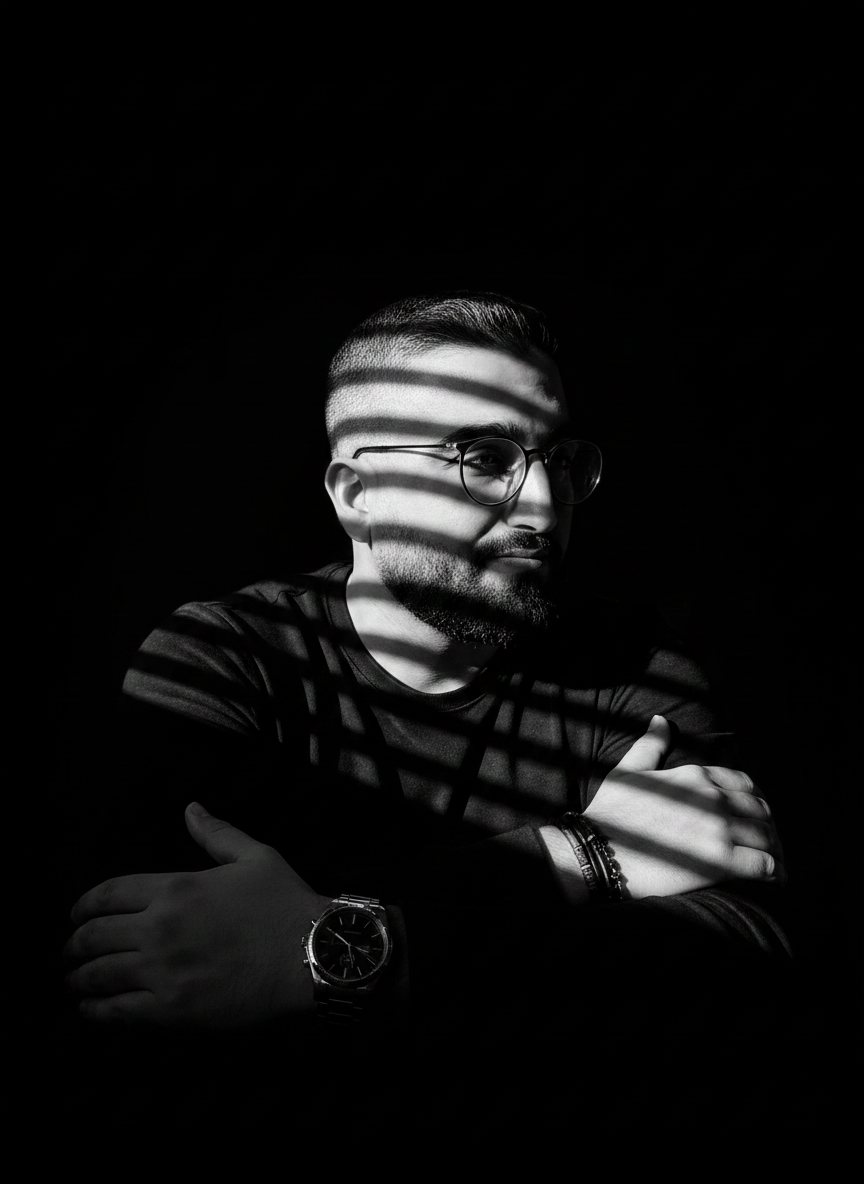 Film Noir — Window Blind Shadow Portrait example 1