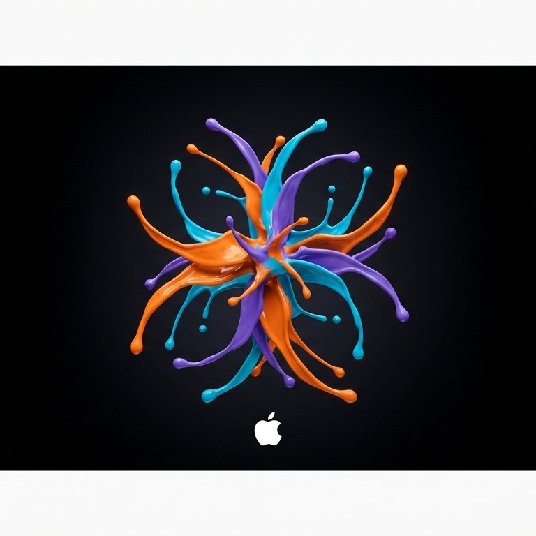 Apple Commercial Style — Colorful Paint Explosion Art example 3