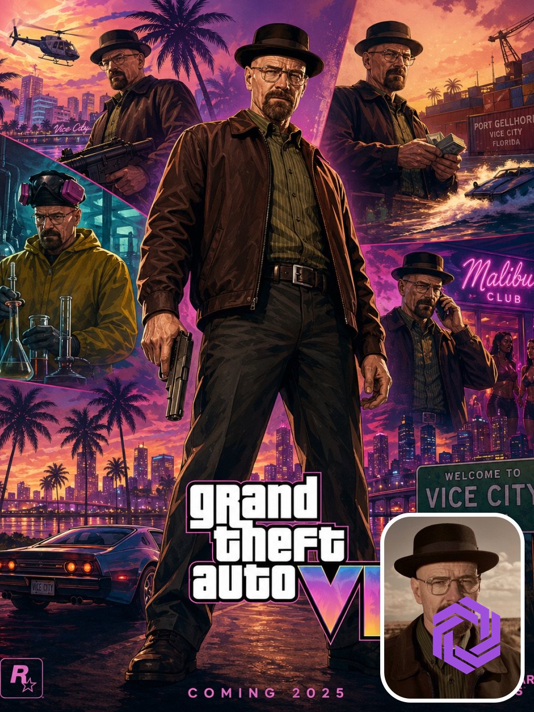 GTA VI Vice City Poster — Cinematic Cover Art example 1