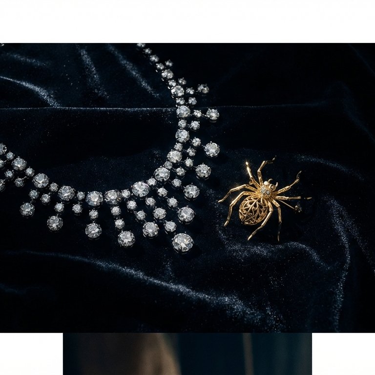 Dark Essence — Gothic Jewelry Campaign with Spiders & Diamonds example 1
