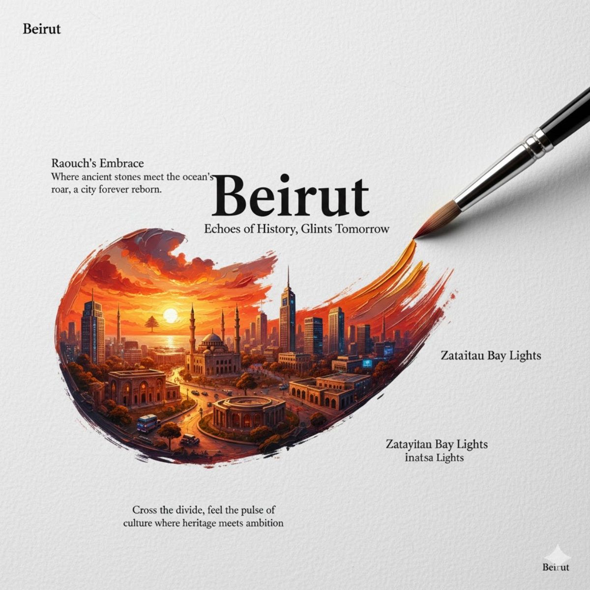 Brushstroke City Fusion Poster Prompt example 3