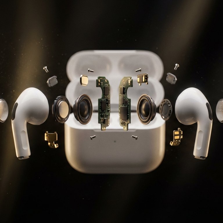 Cinematic AirPods Disassembly — Ultra-Realistic Tech Explosion Art example 3