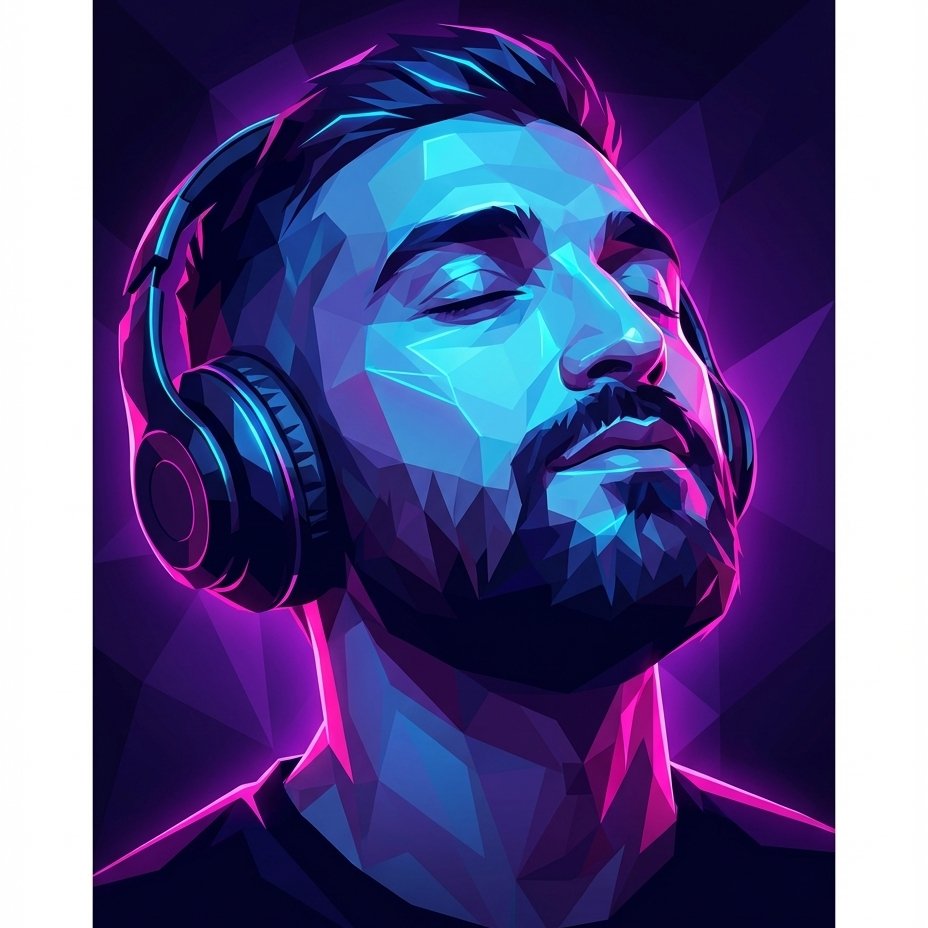 Neon Low-Poly Synthwave Portrait from Your Photo example 3