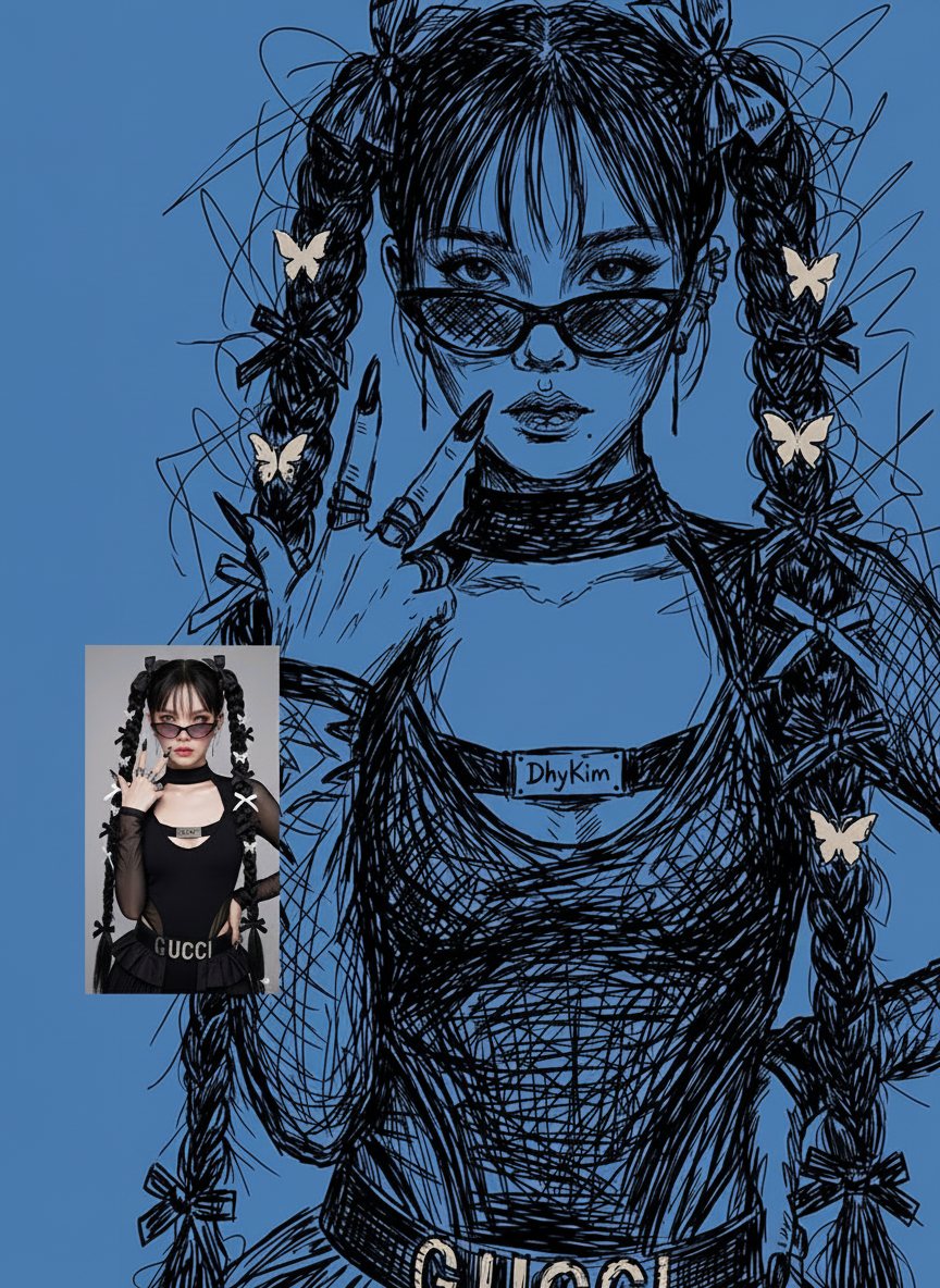 Chaotic Ink Scribble Poster — Raw Energy Portrait example 1