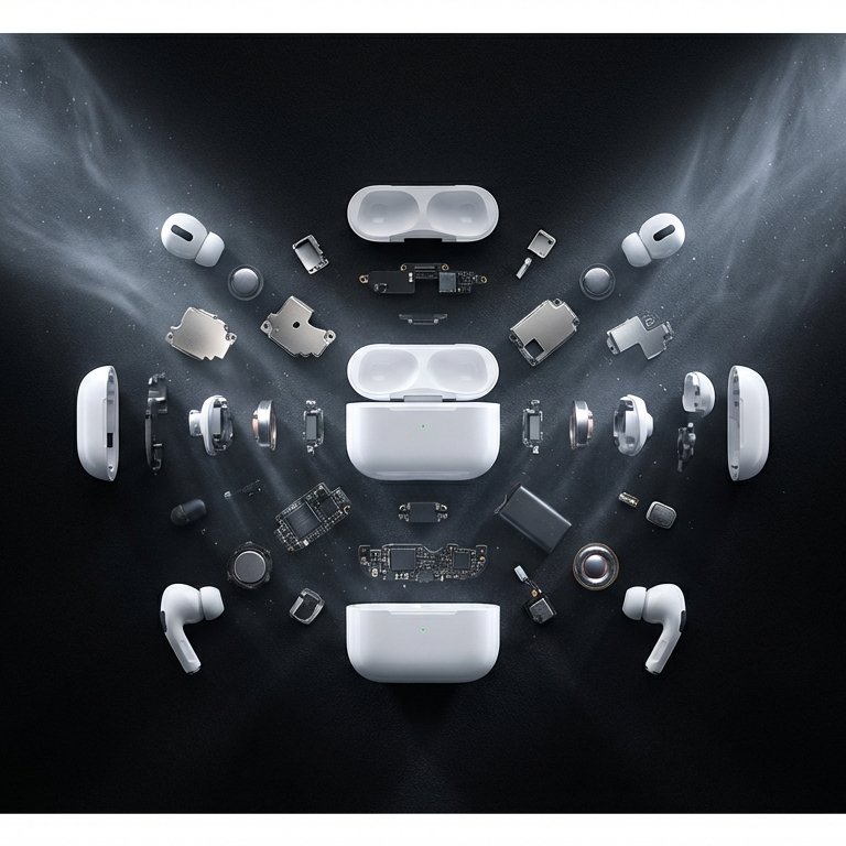 Cinematic AirPods Disassembly — Ultra-Realistic Tech Explosion Art example 1